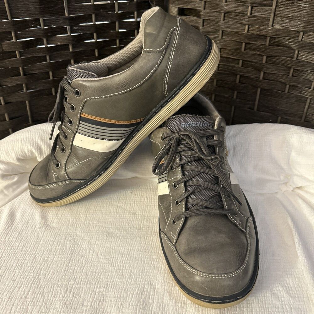 Skechers Mens Sorino Duarte Sneakers Gray/Taupe Trainers Leather Low Top Size 11